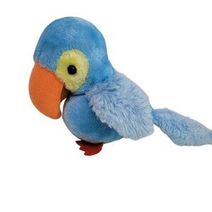 Vintage Brechner Parrot Plush Stuffed Animal 16” Blue Tropical Bird Mccaw